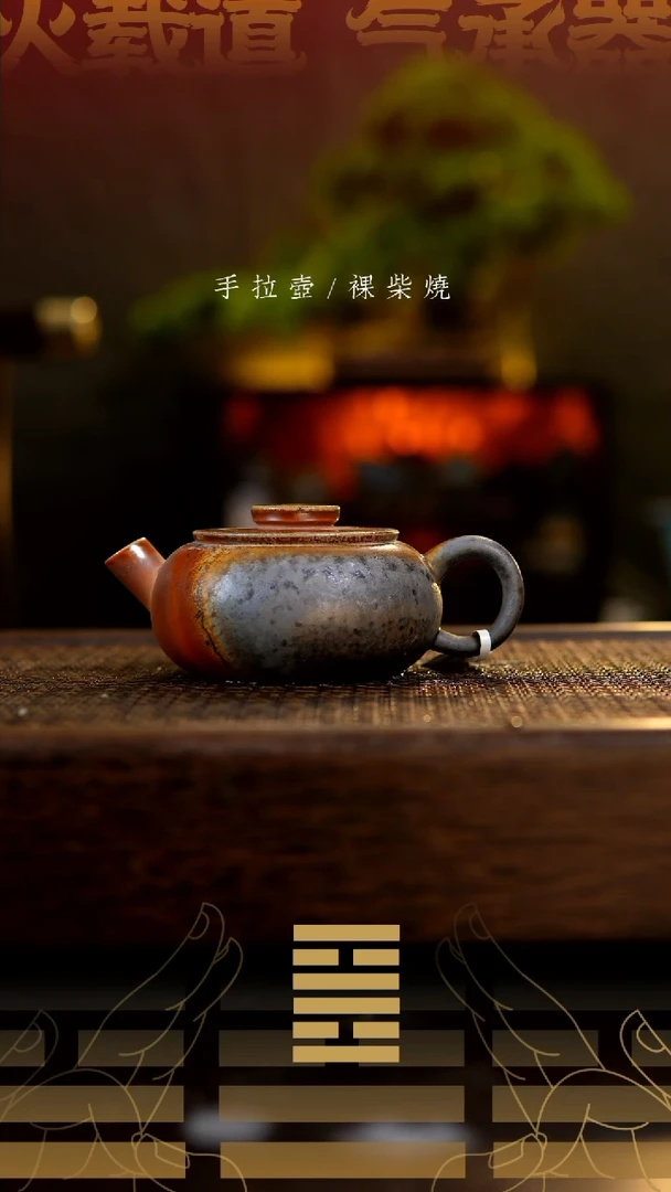 夸烧柴烧金轮壶760