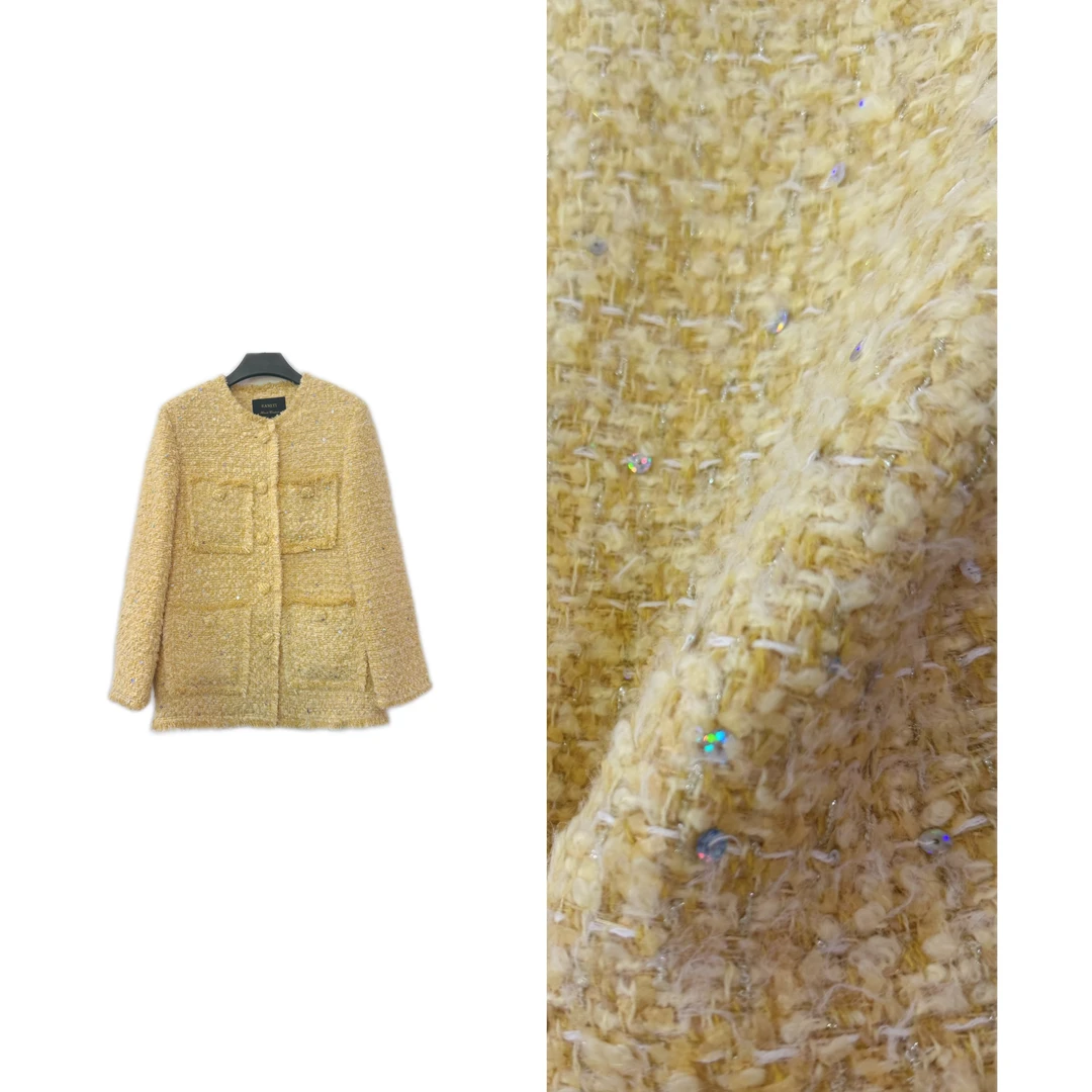 【单身日记常规】25新款手工纺绵羊毛毛呢名媛时尚外套