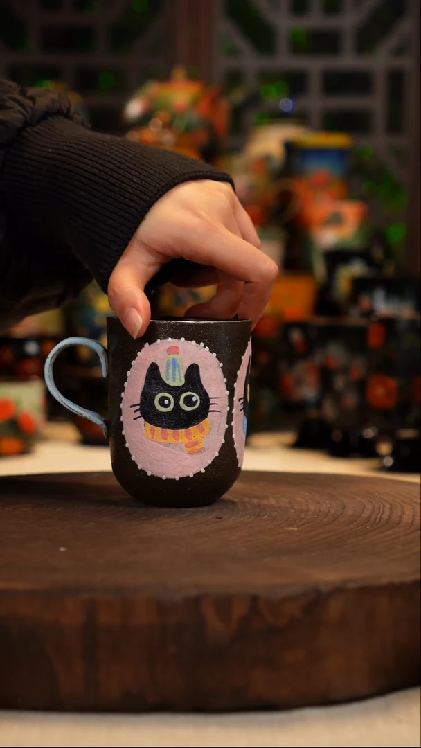 岩彩釉   釉下彩   杯子