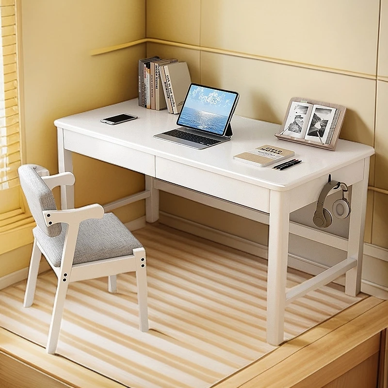 【加粗加厚】全实木电脑桌桌家用办公桌写字台式桌简约书桌学习桌