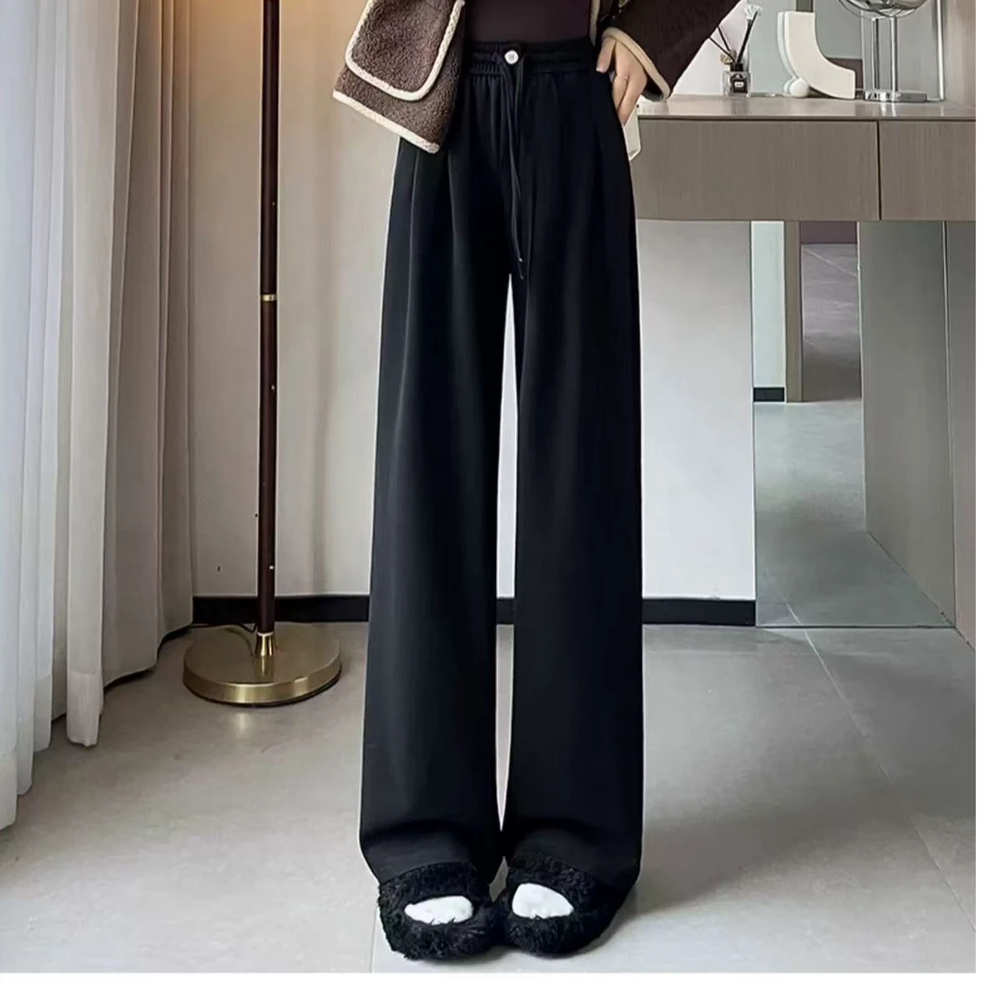 休闲高腰窄版显瘦春秋阔腿裤8850