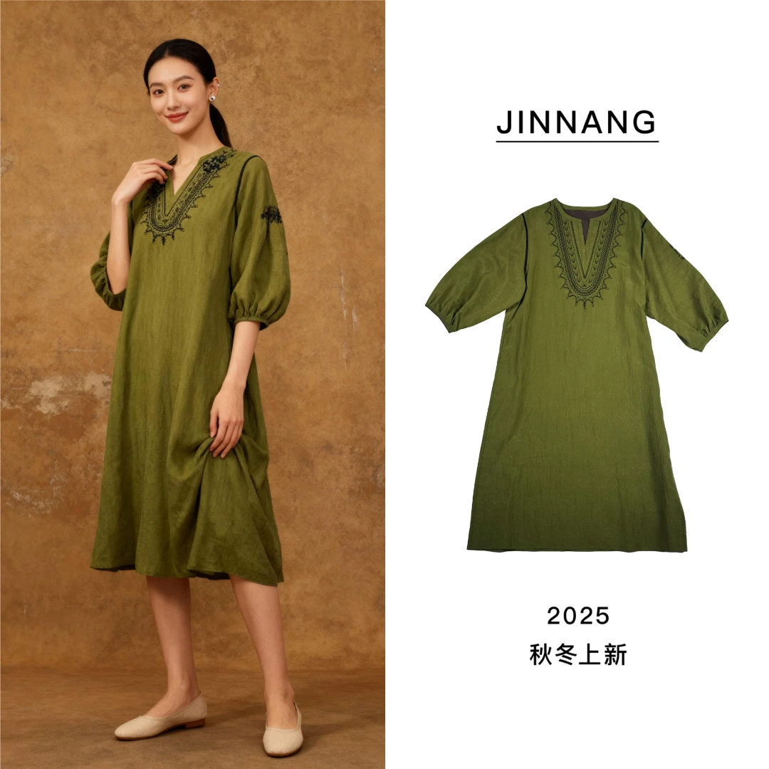 【多彩夏季】38姆米重磅桑蚕丝香云纱原创重工刺绣连衣裙28524C7320