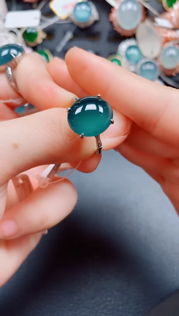 银S925镶嵌戒指翡翠翡翠