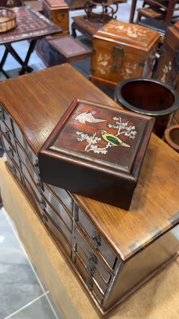 木喜鹊登梅方形抽拉盒