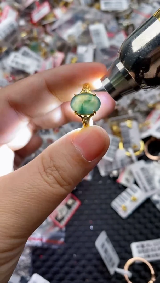 【闪购商品】翡翠戒指银S925镶嵌77777---3