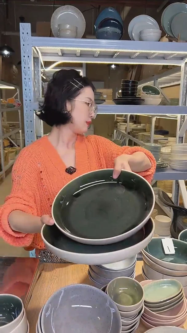 瓷95外贸尾货高温釉下彩陶瓷餐具默认微瑕