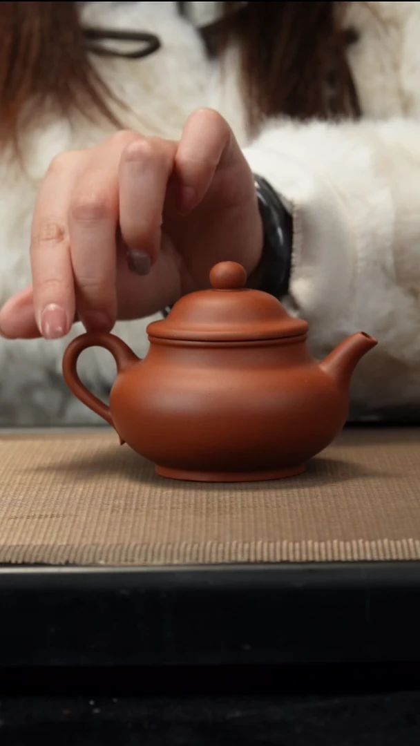 紫砂茶盏红泥潘壶170CC
