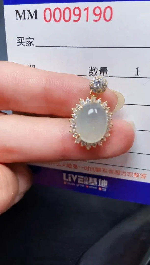 翡翠银S925镶嵌颈饰9190