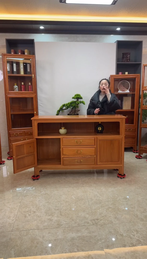 黑酸枝木类书柜138长餐边柜