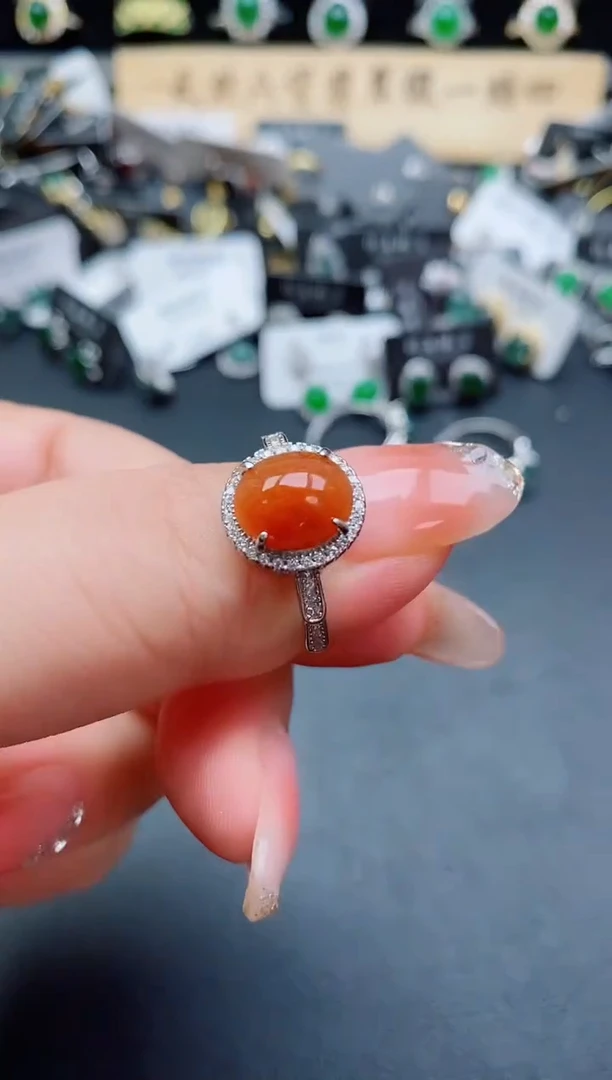 银S925镶嵌戒指翡翠580