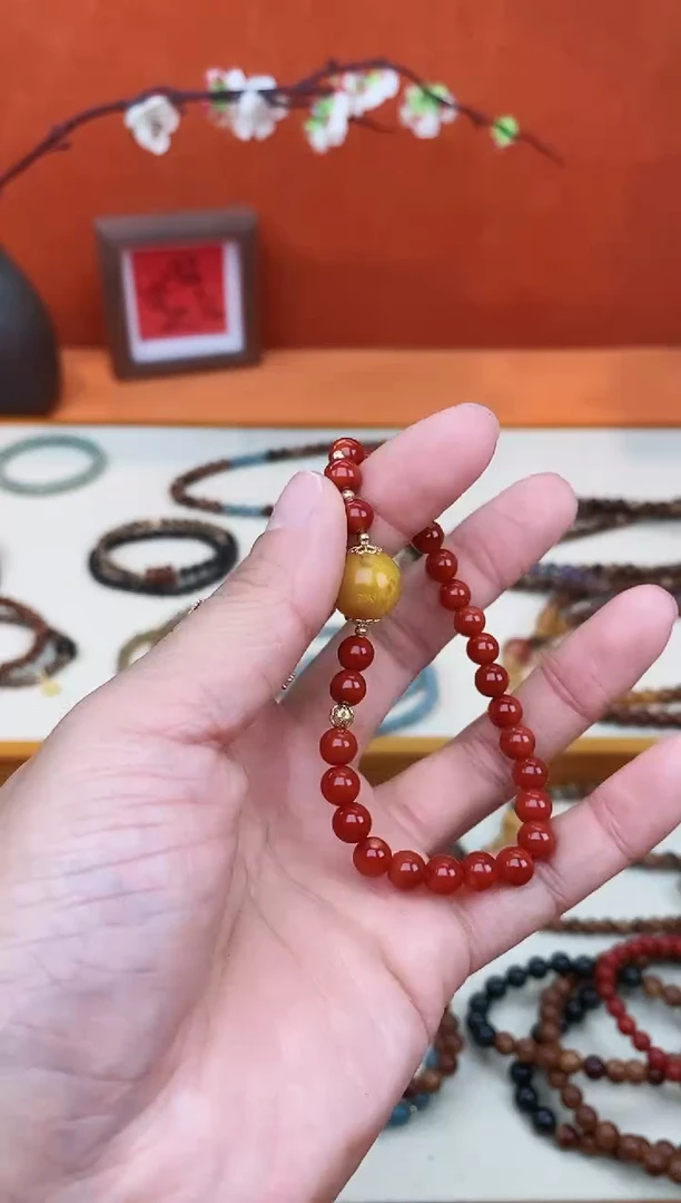 【闪购商品】南红玛瑙手链未镶嵌06单圈设计