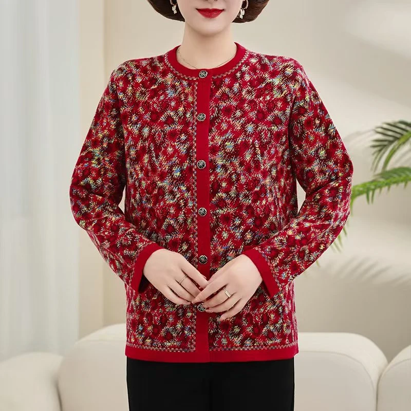 2025新款奶奶装洋气质外套宽松老年人秋装女妈妈装秋冬装上衣服