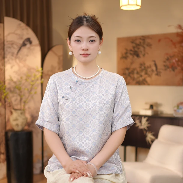 设计师款宋锦织花减龄气质款上衣6A817