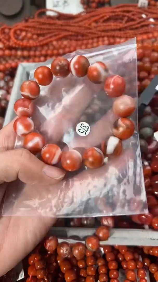 南红玛瑙手串未镶嵌14+