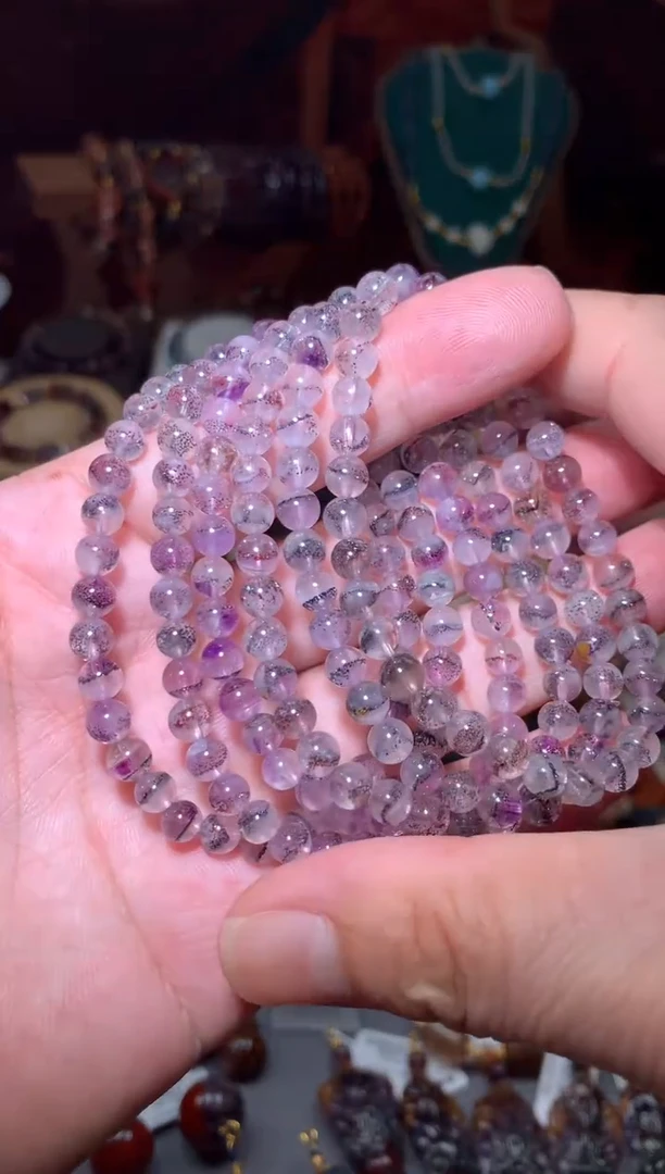 未镶嵌珠宝半成品水晶超七手串5mm+多样性发其一条
