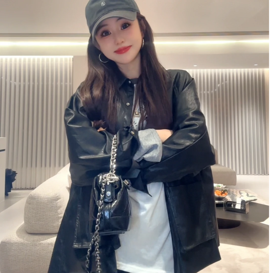 YX六WT202502163新款衬衣款皮衣外套时尚百搭