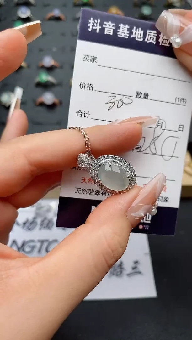 翡翠银S925镶嵌颈饰............