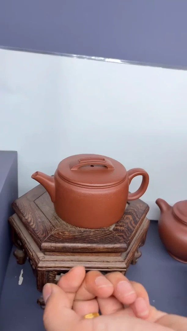 茶壶紫砂红降坡 汉瓦