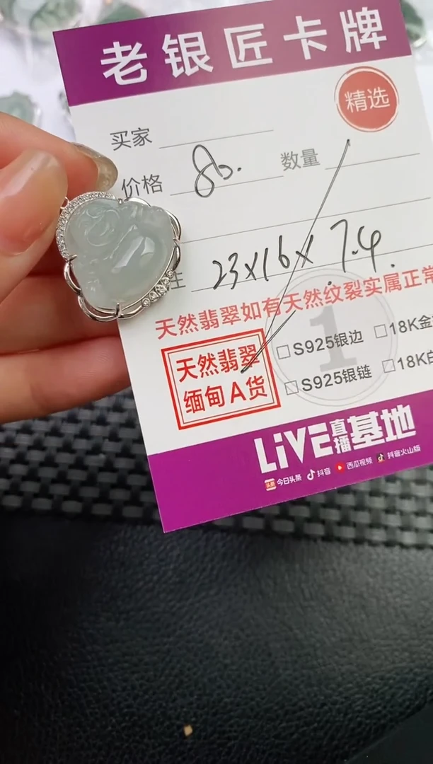 翡翠银S925镶嵌颈饰·