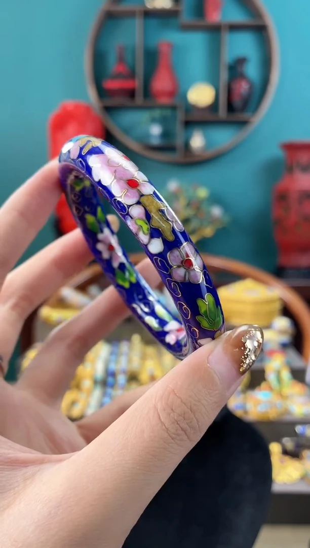 非遗手工景泰蓝镯子宝蓝