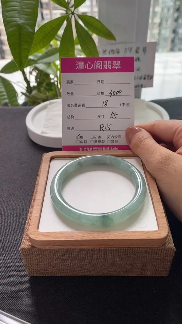 翡翠手镯未镶嵌55圈口  编码R15