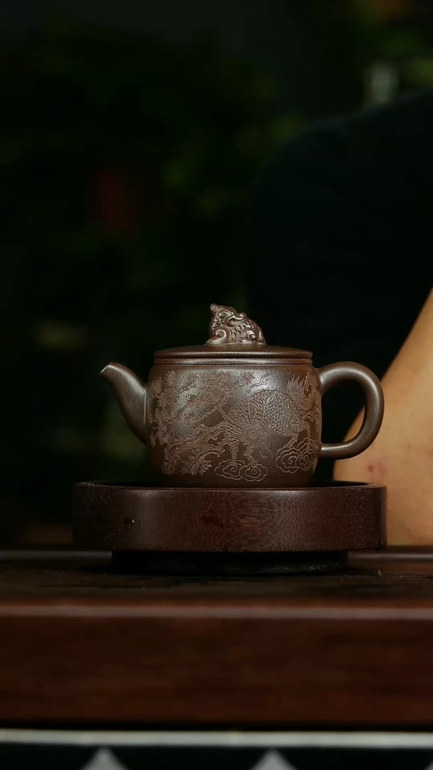 茶壶紫砂铮**骨a19柴窑祥瑞汉瓦壶