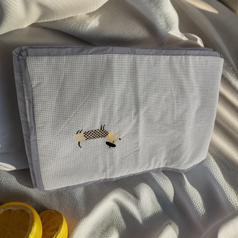 全棉枕套透气蓝色