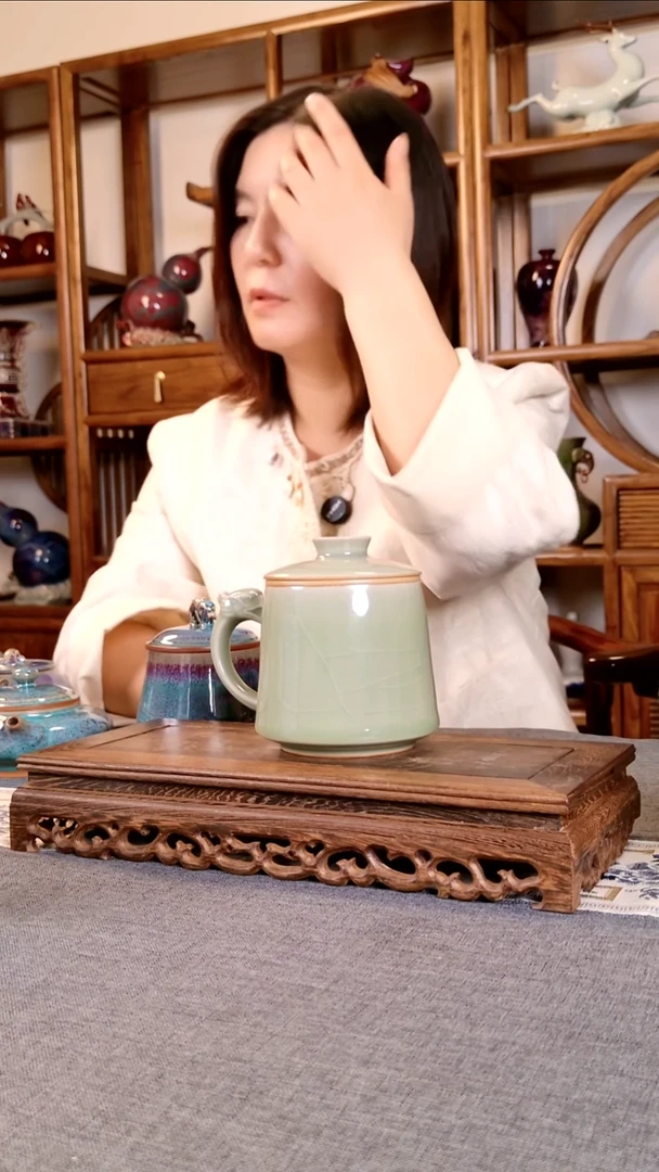 昆**子龙头杯茶水分离 土魂钧瓷