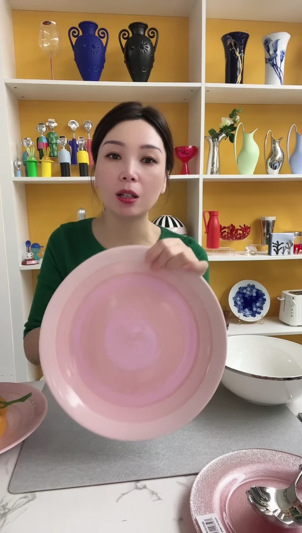 进口M-S粉色餐盘28cm