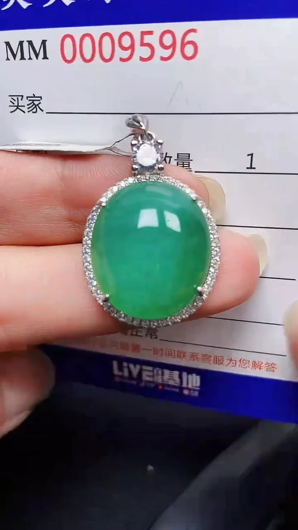 颈饰银S925镶嵌翡翠9596