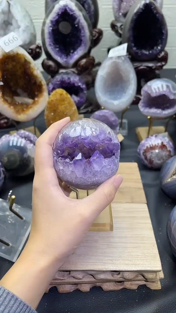 未镶嵌大型摆件（非配饰）紫晶681号开口笑