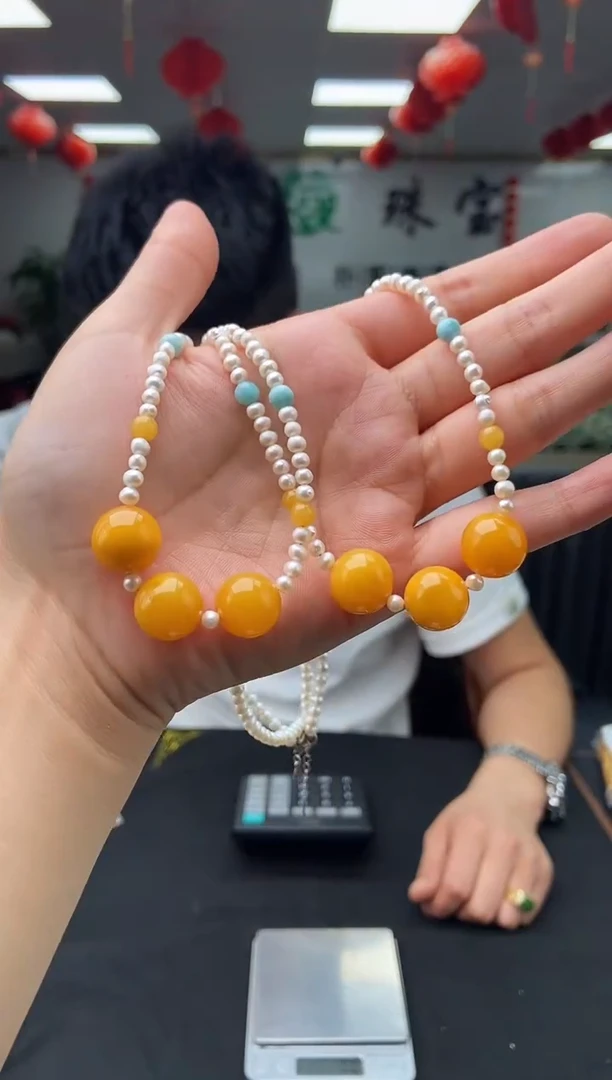 未镶嵌颈饰蜜蜡颜色多样性发拍一发一