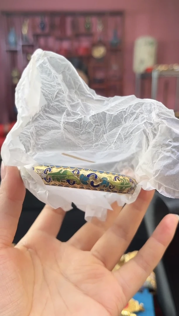 非遗 景泰蓝手镯 金地 56