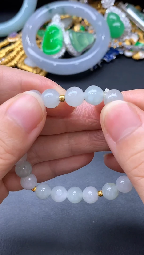 足金镶嵌手链翡翠303-中国好珍宝