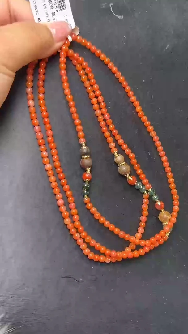 未镶嵌手串南红玛瑙瓦西料南红双圈设计 手串 多样性发一 JP57650