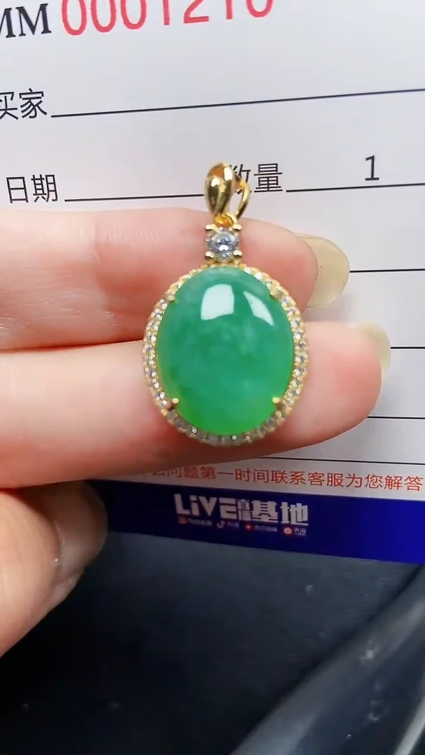 翡翠银S925镶嵌颈饰1210