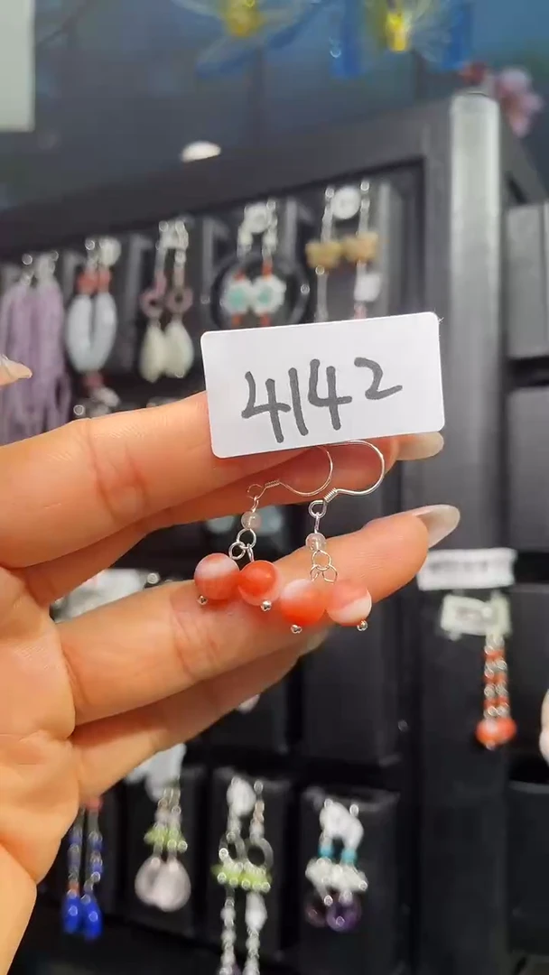 银S925镶嵌耳饰紫晶喜欢拍4142