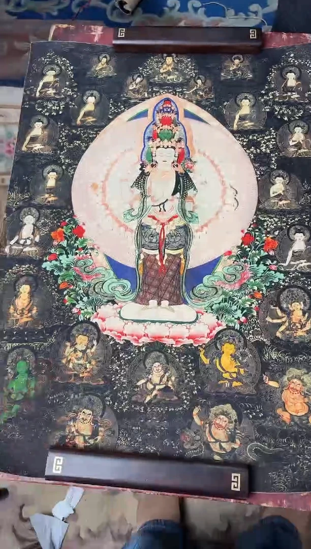 卷轴画龙妹的唐卡tk16