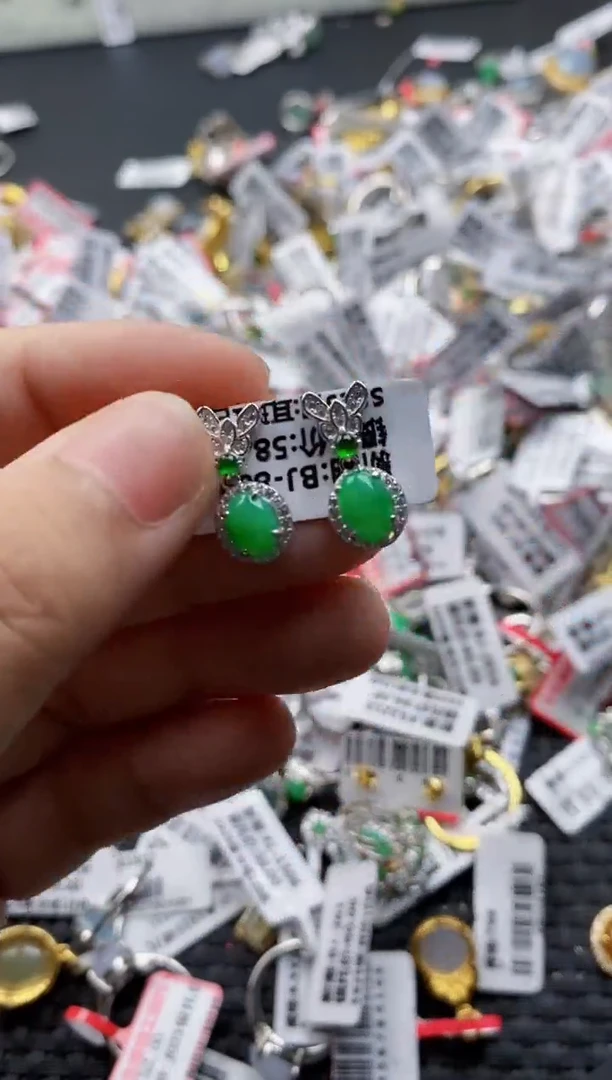 翡翠戒指银S925镶嵌4444---10