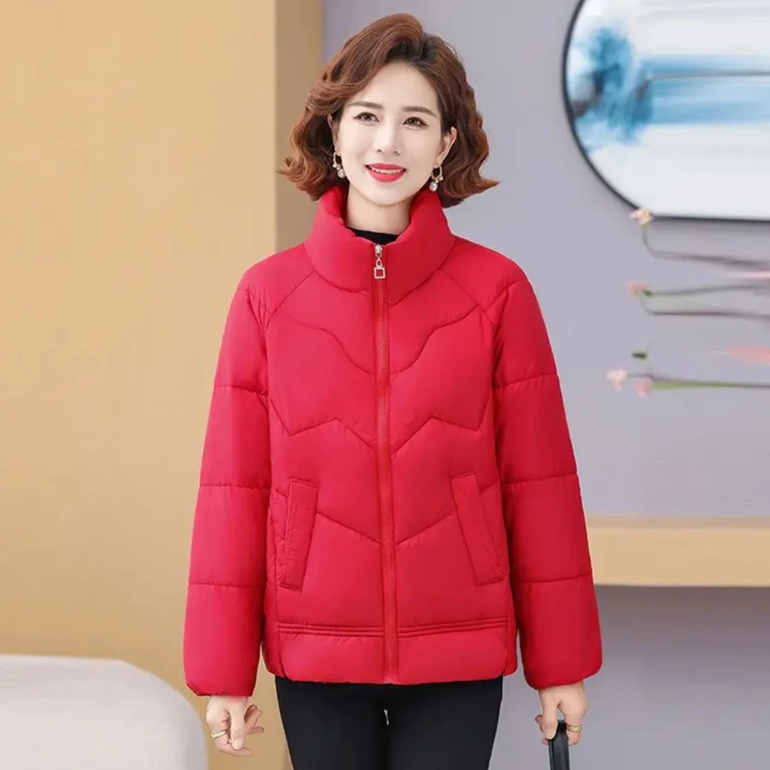 秋冬立领羽绒棉服女士2025新款中年妈妈短款时尚宽松棉衣棉袄外套