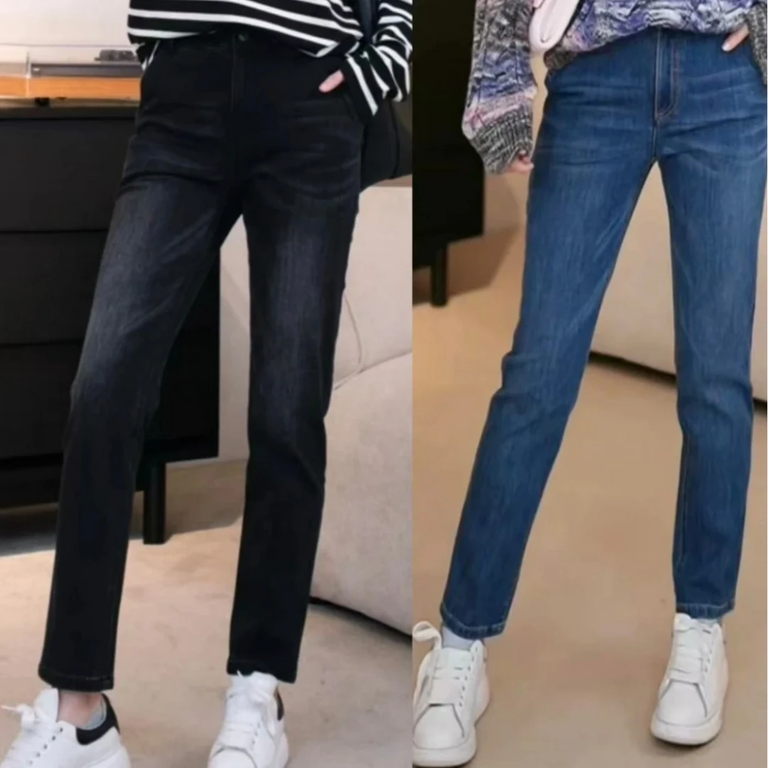 哥弟新款直筒烟管牛仔裤显瘦时尚显腿长百搭轻奢牛仔裤1100515