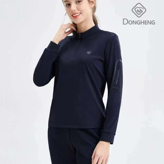 (8806)女款四面弹半拉链长袖运动时尚户外休闲女士保暖立领