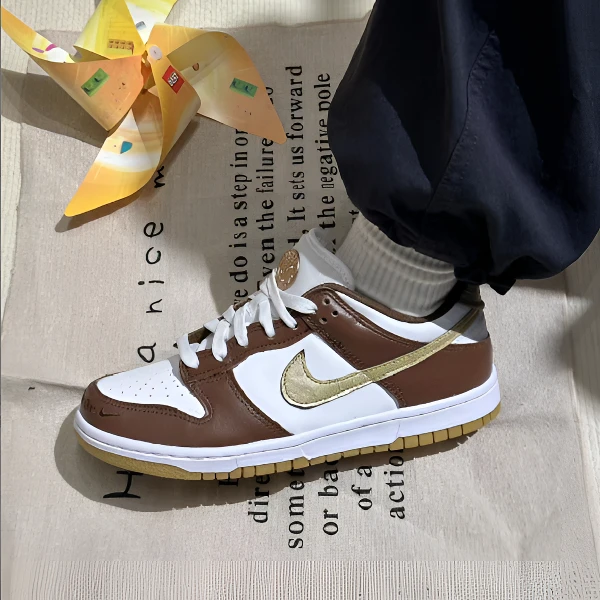 耐克NIKE女鞋DUNK LOW低帮运动鞋百搭休闲鞋板鞋褐黄白HM3725-171