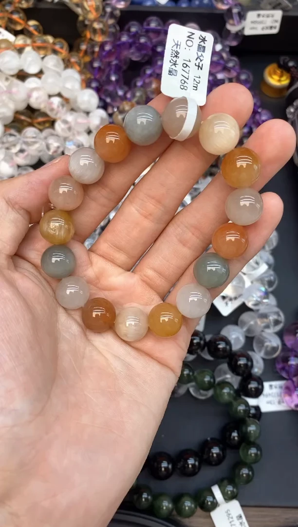水晶手串未镶嵌9彩兔毛 12mm
