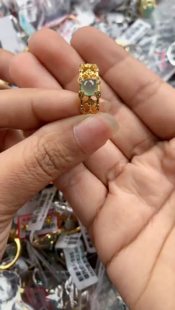 银S925镶嵌戒指翡翠3333----10