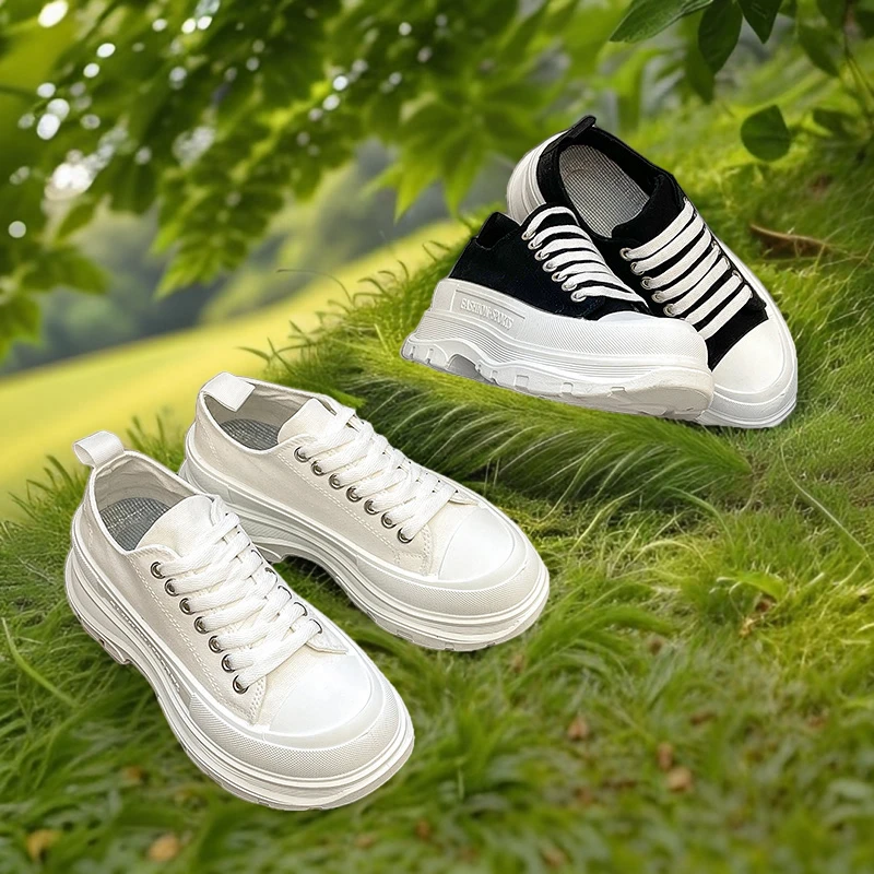 法帝卡尔克高端轻奢厚底增高马丁靴情侣款百搭休闲帆布鞋老爹鞋