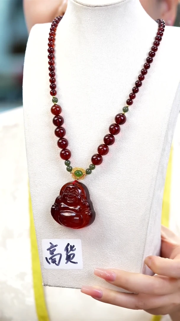 【闪购商品】琥珀项链未镶嵌45*45血珀佛公吊坠项链