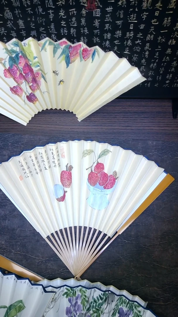 扇子树***海手绘扇面  95寸16方2.0排口