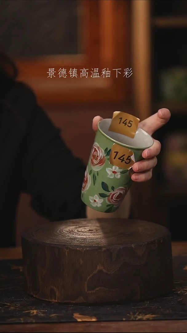 陶瓷景德镇高温釉下手绘陶瓷@L145@