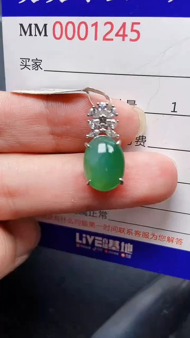 颈饰银S925镶嵌翡翠1245
